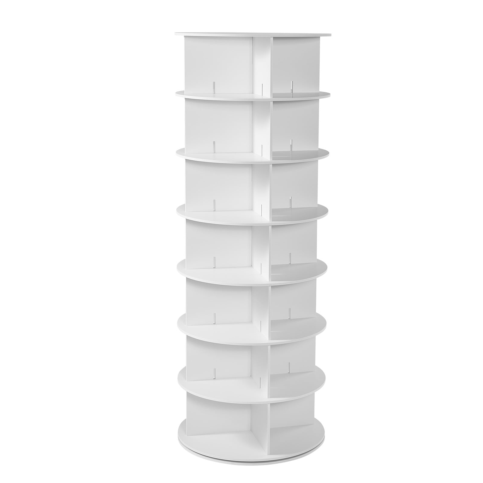 7 Tier Rotating Shoe Rack Tower 360 Spinning Carousel Organizer_voghion.com